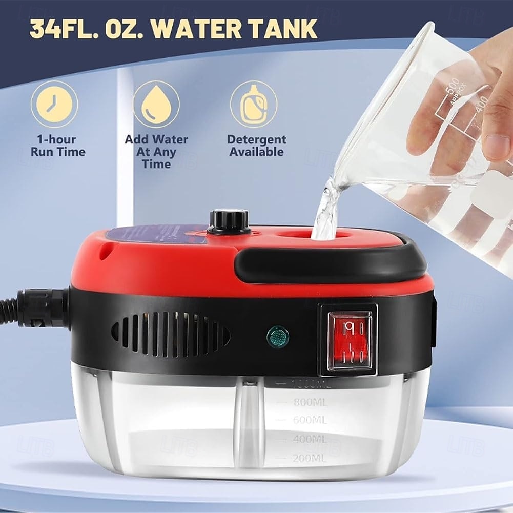 Aparat de curățat cu abur sub presiune portabil de 2500 W, cu 6 viteze mari de curățare cu abur sub presiune și temperatură, cu 3 capete de perie pentru curățarea mașinii, casei și bucătăriei 2026 - $69.99 –P8