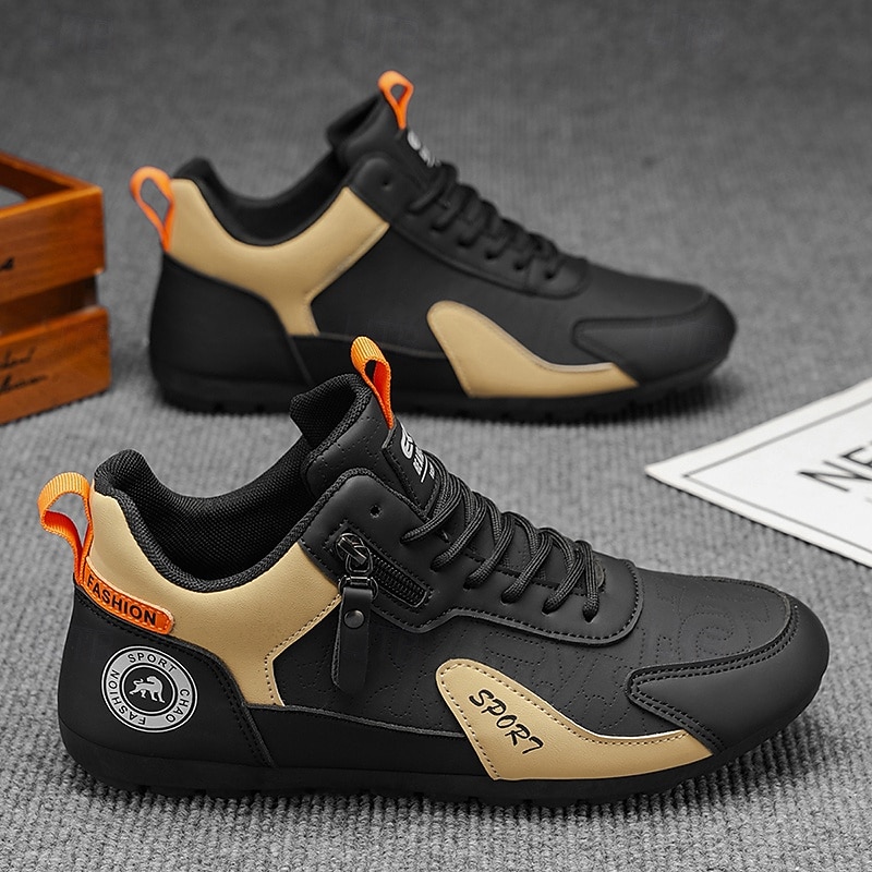 Zapatillas bajas de hombre con bloques de color, calzado informal con cordones para caminar, estilo deportivo retro para viajes, actividades al aire libre y uso diario. 2026 - $32.99 –P8
