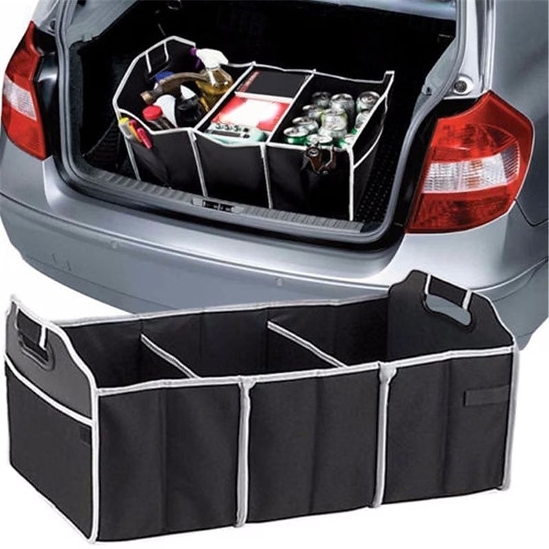 Universal Car Trunk Storage Bag, Portable Foldable 3-Compartment Organizer with Reinforced Handles, Fits SUV, Truck, Van, Sedan, Multi-Purpose Vehicle Cargo Net for Groceries, Tools, Sports Gear 2026 - $13.49 –P5