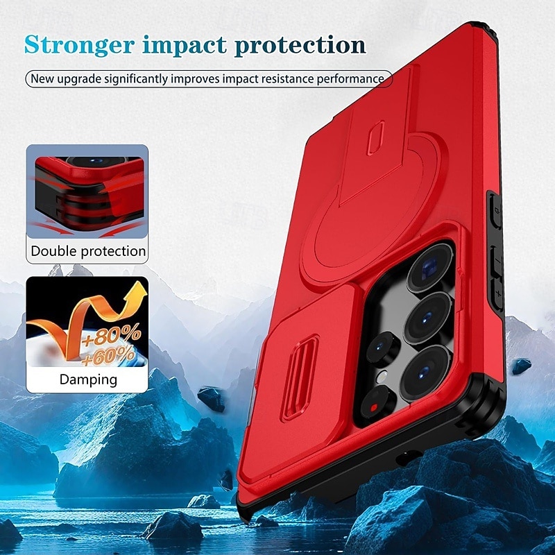 Phone Case For Samsung Galaxy S26 S25 Edge S24 FE S23 Ultra Plus A37 A57 A56 A36 A26 A16 Back Cover With Magsafe with Stand Holder Support Wireless Charging Shockproof Armor ABS+PC 2026 - $13.99 –P9