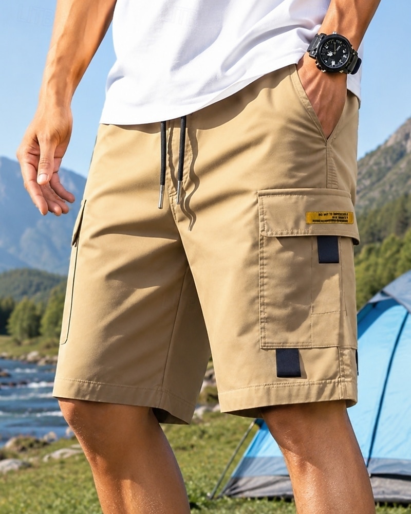 Men's Outdoor Shorts Cargo Shorts Hiking Shorts Combat Shorts Summer Spring Autumn / Fall Outdoor Regular Fit Waterproof Quick Dry Lightweight Breathable Shorts Drawstring Pocket Khaki Black Camping 2026 - $22.99 –P2