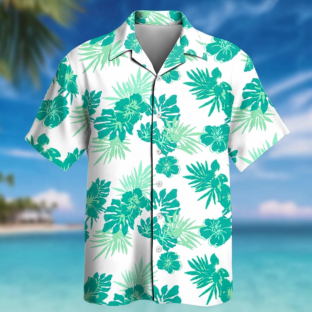 Homme Fleuri Cocotier Plantes Tropicales Chemise hawaïenne Chemises tropicales Chemise Aloha Manche Courte Hawaïen Quotidien Vacances à la Plage Été Printemps Col Rabattu Impression 3D Chemises de 2026 ? $25.99 –P2