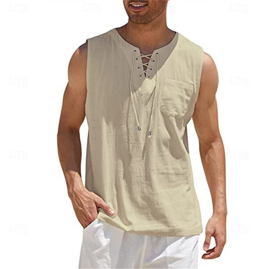Homens Malha Íntima Colete Camiseta Interior camisa sem manga Sem Manga Decote V Verão Primavera Tecido Moda Clássico Confortável Com Cordão Casual Ginásio Rua Preto Branco Azul Marinha Top Tee para de 2026 por $16.49 –P3