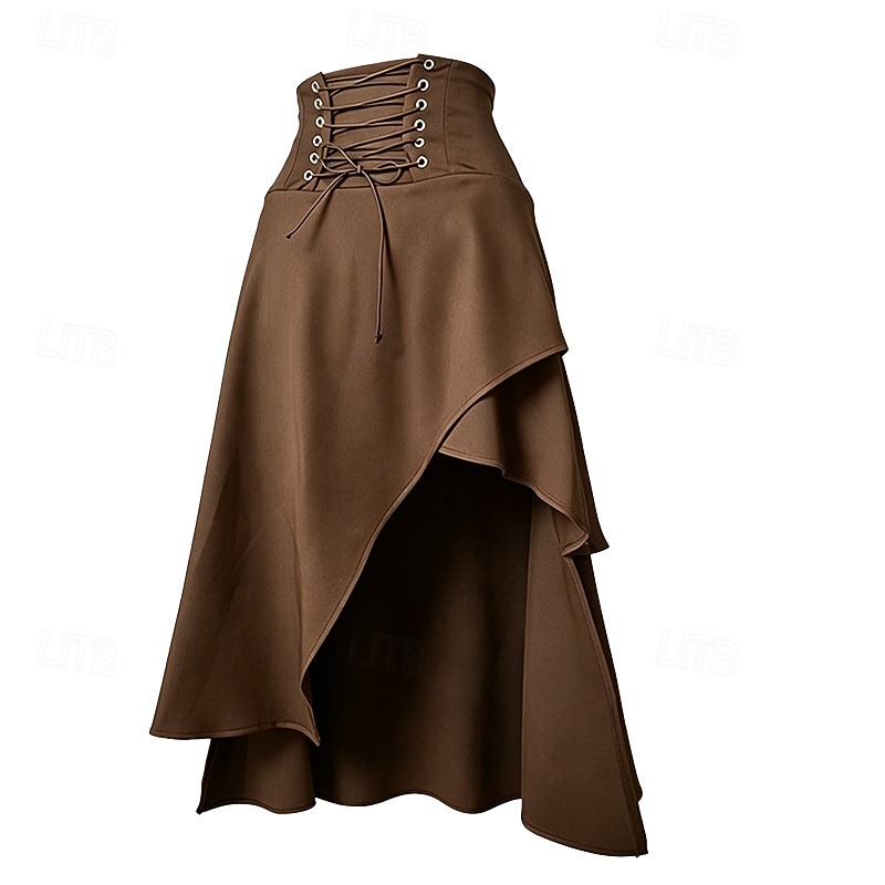 Gotic Medieval Renascentist Asimetric Fustă vrăjitoare Vampiri Zana Cu Șiret Costume de fancy Pentru femei Fantezie Halloween Carnaval Performanță Târgul Renașterii LARP Adulți Fustă 2026 - $37.99 –P5