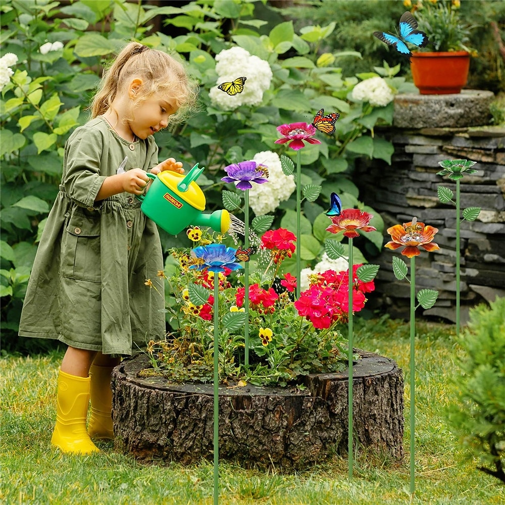 Estação de água para abelhas para jardim, com lindo design floral, comedouros combinados para abelhas e borboletas, banheiras e bebedouros para abelhas, itens essenciais para jardinagem, decoração de de 2026 por $15.49 –P5