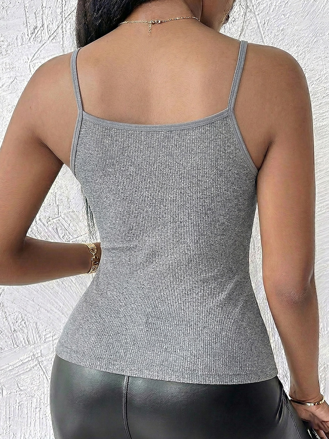 Damen Camisole-Tanktop Textur Spitzenbesatz Elegant Ärmellos Rundausschnitt Normale Oberteile Lässig Täglich Schwarz Weiß Grau Sommer Frühling 2026 - $8.49 –P9