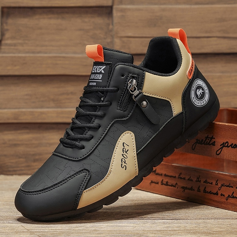 Zapatillas bajas de hombre con bloques de color, calzado informal con cordones para caminar, estilo deportivo retro para viajes, actividades al aire libre y uso diario. 2026 - $32.99 –P6