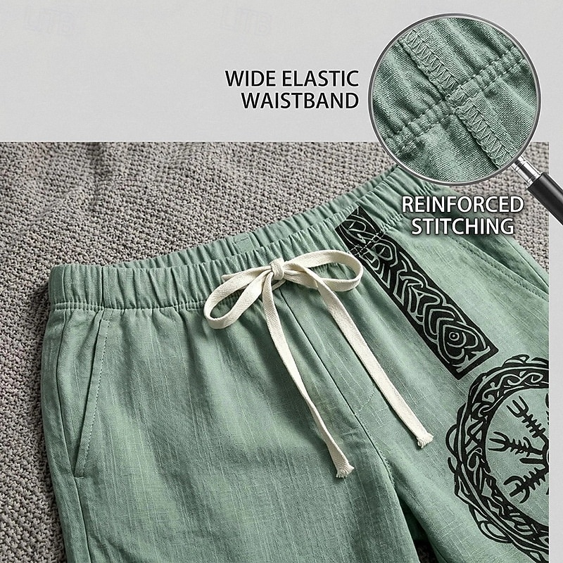 Per uomo Shorts Shorts di Lino Pantaloncini Estivi Shorts da Spiaggia Coulisse Elastico in vita Stampato Geometrico Comodità Traspirante Lunghezza al ginocchio Quotidiano All'aperto Ferie Vacanza Moda del 2026 a $20.99 –P9