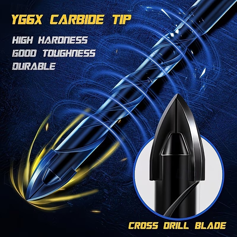 7Pcs Tungsten Carbide Drill Bits, Tungsten Carbide Tip, Hex Shank, Non-Slip Design, Suitable for Glass, Concrete, Brick, Wood, Plastic, Ceramic Tile, Mirror Drilling 2026 - $20.99 –P6