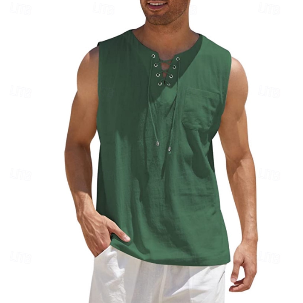 Homens Malha Íntima Colete Camiseta Interior camisa sem manga Sem Manga Decote V Verão Primavera Tecido Moda Clássico Confortável Com Cordão Casual Ginásio Rua Preto Branco Azul Marinha Top Tee para de 2026 por $16.49 –P10