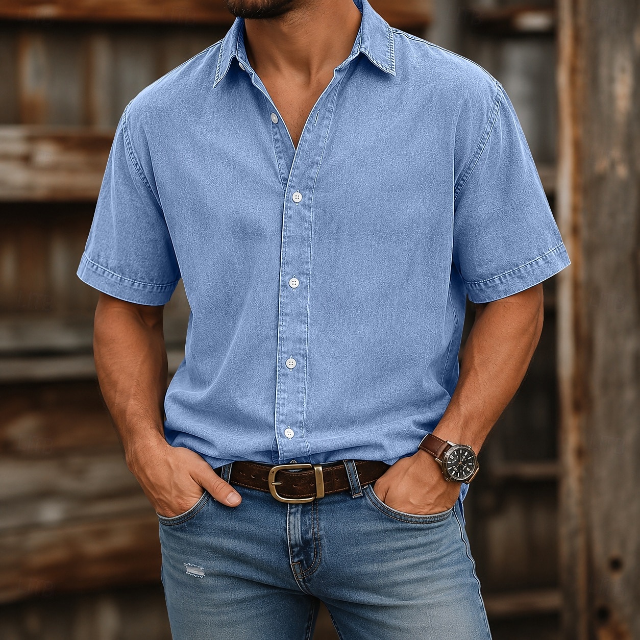 camicia da uomo softfade™ camicia casual camicia lavaggio acido capo tinto nero rosa blu navy viola kaki manica corta camicia semplice colletto casual quotidiano tasca frontale abbigliamento del 2026 a $31.99 –P5