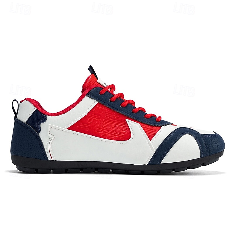 Lage sneakers met kleurblokken voor heren, casual wandelschoenen met vetersluiting, retro sportstijl voor op reis, buitenactiviteiten en dagelijks gebruik. 2026 - $32.99 –P6