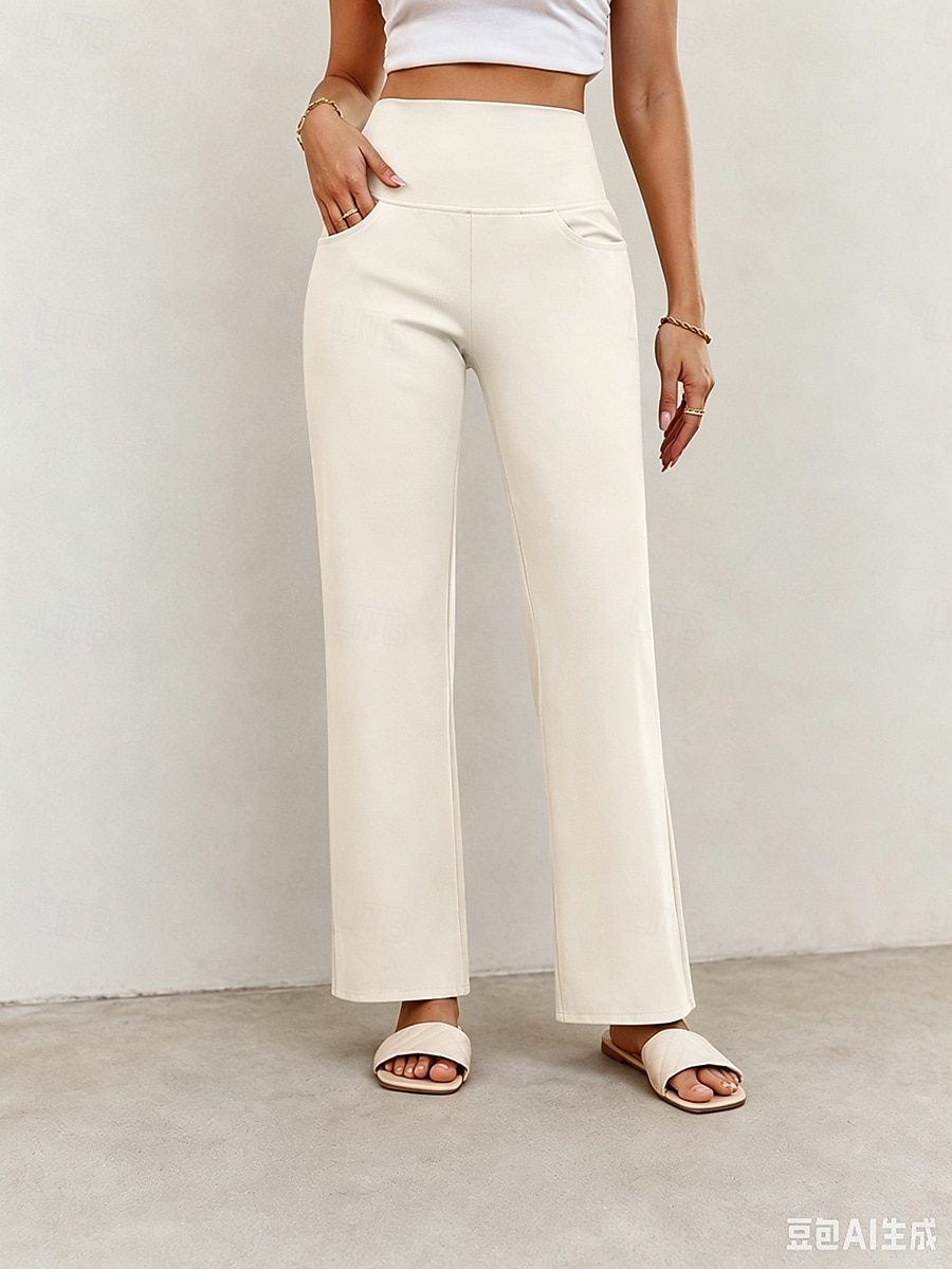 Mujer Pantalones de yoga Refrescante Secado rápido Polainas Activo Moda Longitud total Alta cintura Casual Diario Hogar Negro Azul Oscuro Albaricoque Beige Verano Primavera Otoño 2026 - $29.99 –P7