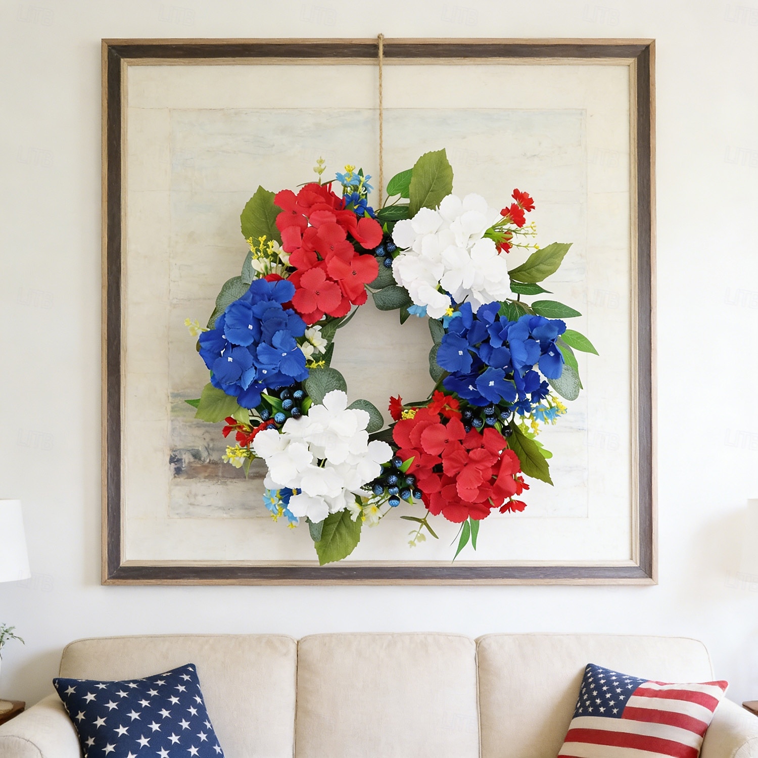 Patriotic Wreath for Front Door 22 Inch 4th of July Red White and Blue Wreaths 250 Anniversary USA Outdoor Decorations America Summer Wreath with Hanger for Home Party Gift 2026 - $30.99 –P6