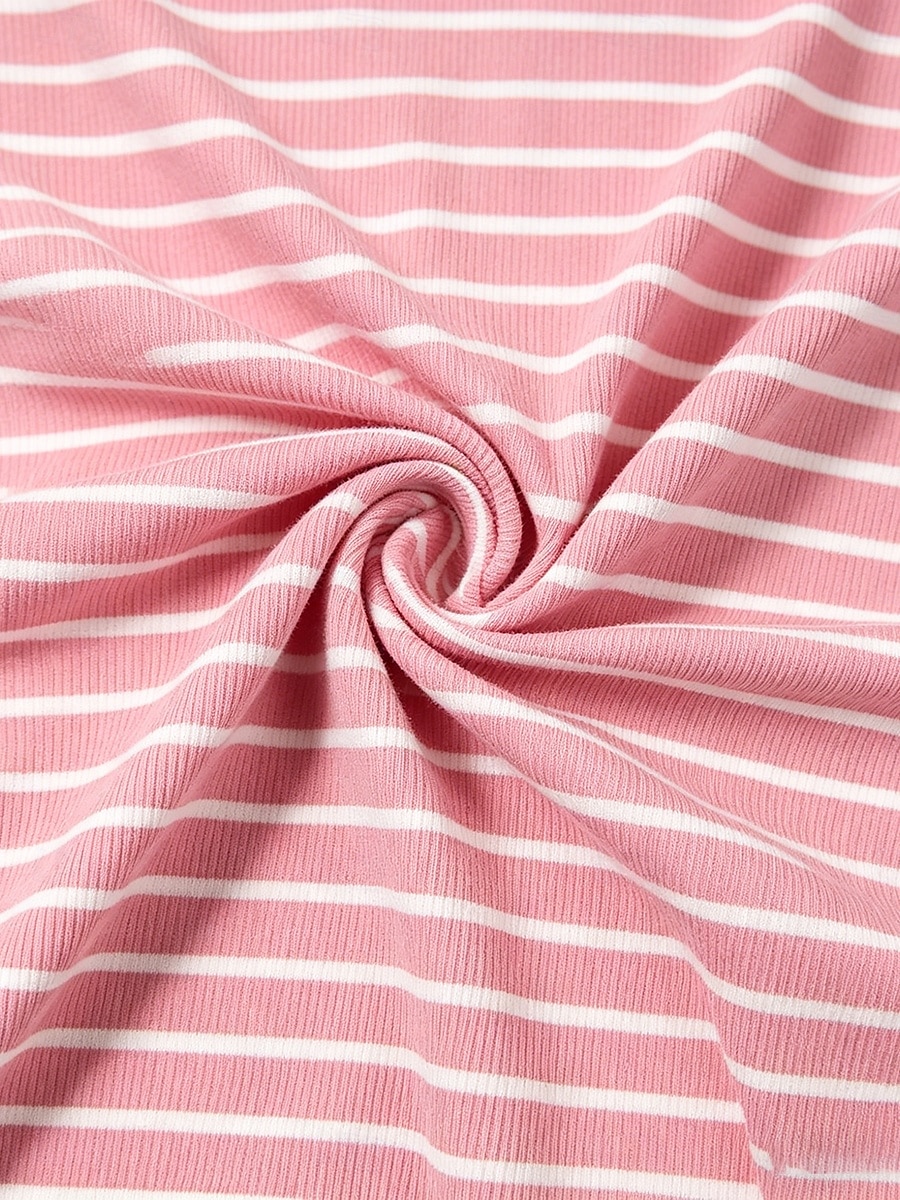 Women's Vintage Striped Rib-knit Round Neck Ruched Sleeveless Tank Top Black Pink Summer Spring 2026 - $24.99 –P3