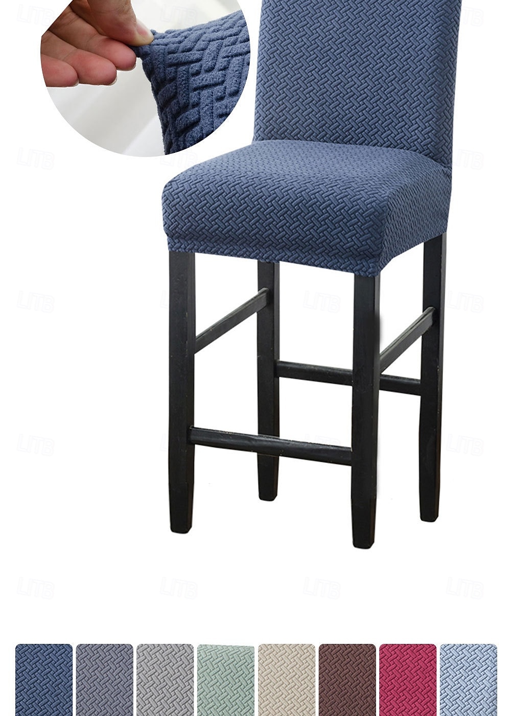 Stretch Polar Fleece Short Back Chair Cover - Elastic Bar Stool Slipcover for Counter Height Chairs, Soft Washable Dust-Proof Seat Protector 2026 - $13.49 –P6