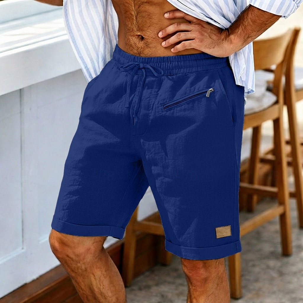 Per uomo Shorts Shorts di Lino Pantaloncini Estivi Shorts da Spiaggia Coulisse Elastico in vita Tasca con cerniera Semplice Tinta unita Comodità Morbido Corto Quotidiano Spiaggia Moda Chic & Moderno del 2026 a $26.99 –P7