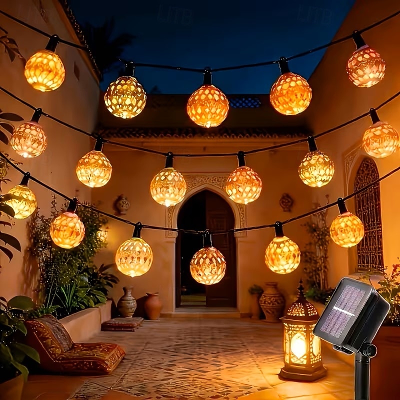 Solar Powered Garden Fairy String Lights Iron Moroccan Ball Fairy Lights 12m 100LEDs for Home Yard Balcony Porch Trees Outdoor Party Decoration 2026 - $39.99 –P8