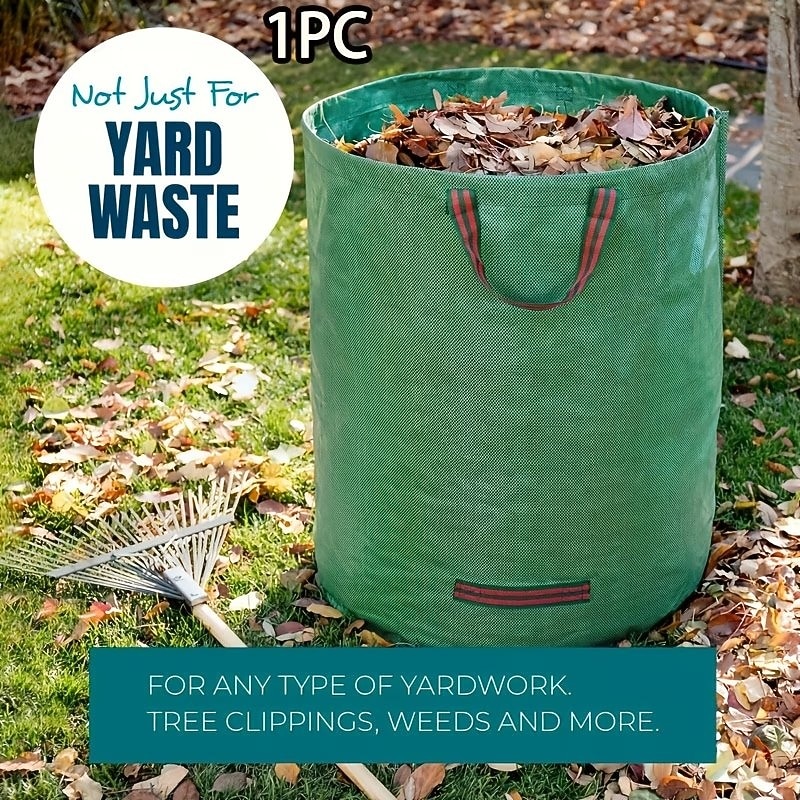 Reusable Garden Waste Bag with Handles - Durable PP Material for Yard Prunings, Leaves, and Plants - Green with Red Stitching, Perfect for Garden Maintenance and Landscaping, Reusable Garden Waste Bag 2026 - $15.49 –P5
