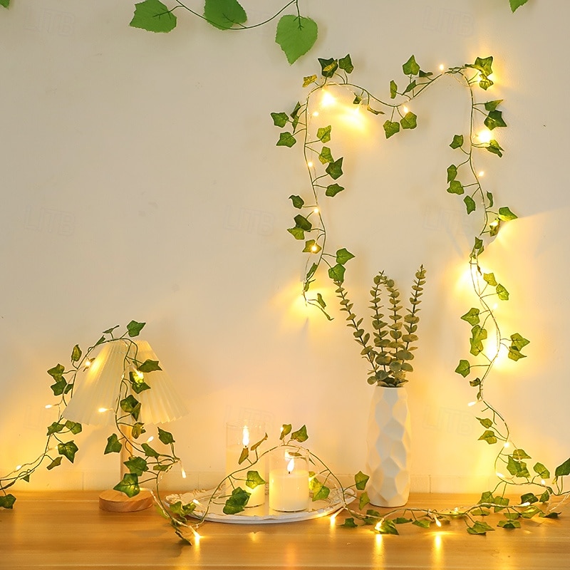 Lichterkette mit Schmetterlings-, Lilien- und Efeumotiven, für drinnen und draußen, geeignet für Wohnzimmer, Schlafzimmer, Terrasse, Garten, Hochzeiten und Partys, batterie-, kabel- oder 2026 - $10.99 –P13