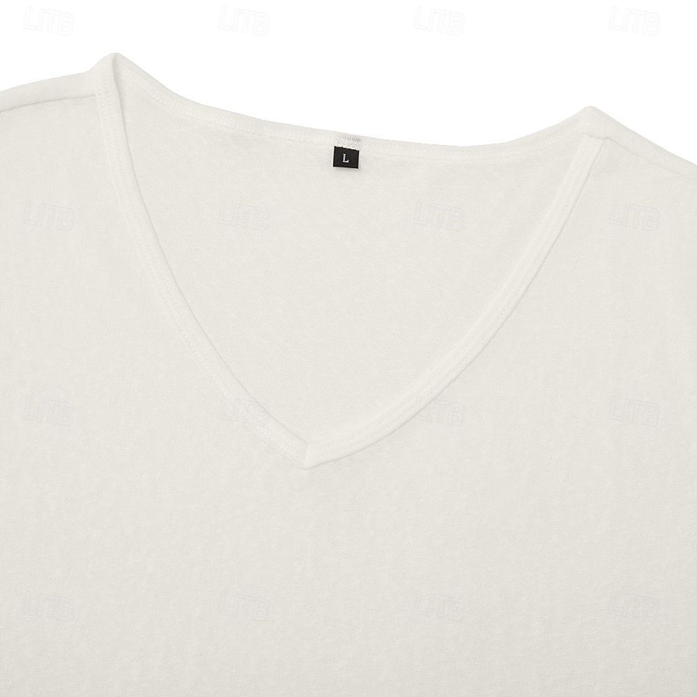 Herren Tanktop aus Leinen Ärmelloses Shirt Unterhemd Ärmellos V Ausschnitt Sommer Einfach Mode Basic Böhmische Schlank Weich Strand Urlaub Alltagstauglich Schwarz Weiß Blau Top T-Shirt für Herren 2026 - $13.99 –P16