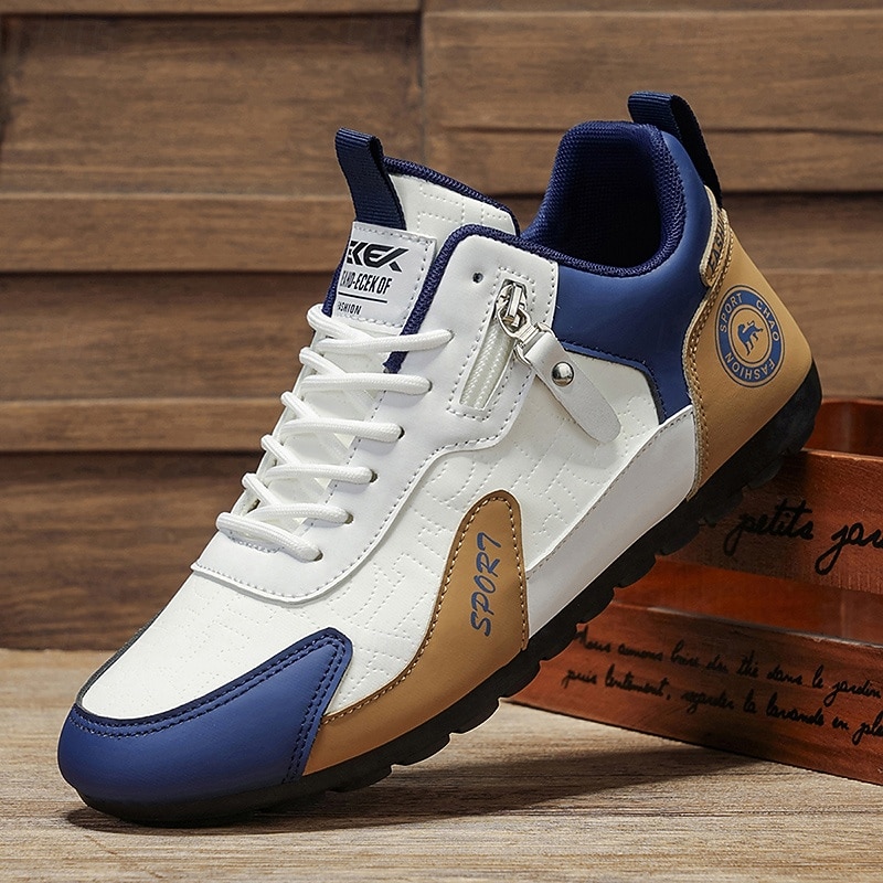 Zapatillas bajas de hombre con bloques de color, calzado informal con cordones para caminar, estilo deportivo retro para viajes, actividades al aire libre y uso diario. 2026 - $32.99 –P5