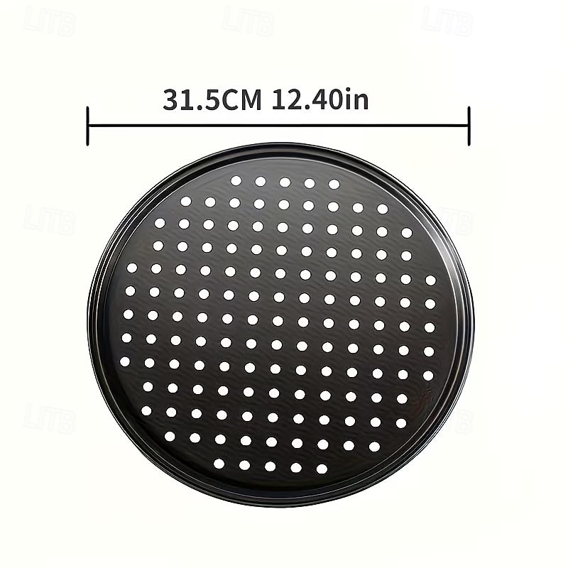 Forma para pizza redonda de 30 cm (12 polegadas) revestida em aço carbono perfurado, 1/2 unidade. de 2026 por $14.99 –P2