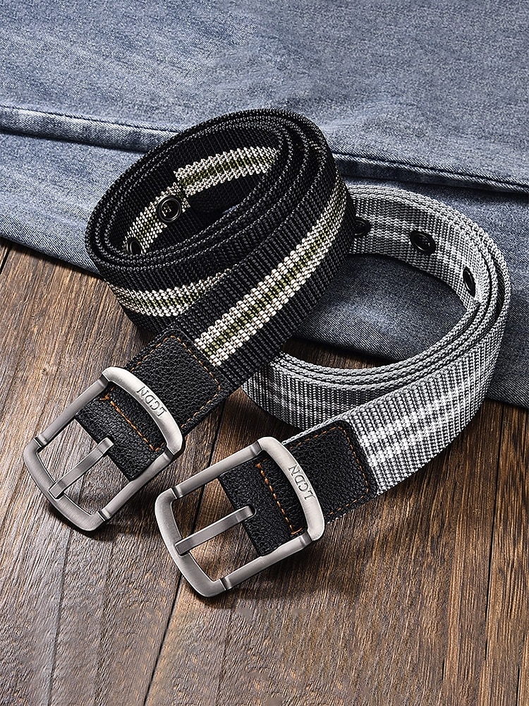 Stevige, verstelbare herenriem van polyester met gesp, duurzame riem in meerdere kleuren, ideaal voor strandvakantie of dagelijks gebruik. &outdoor sportkleding 2026 - $14.99 –P5