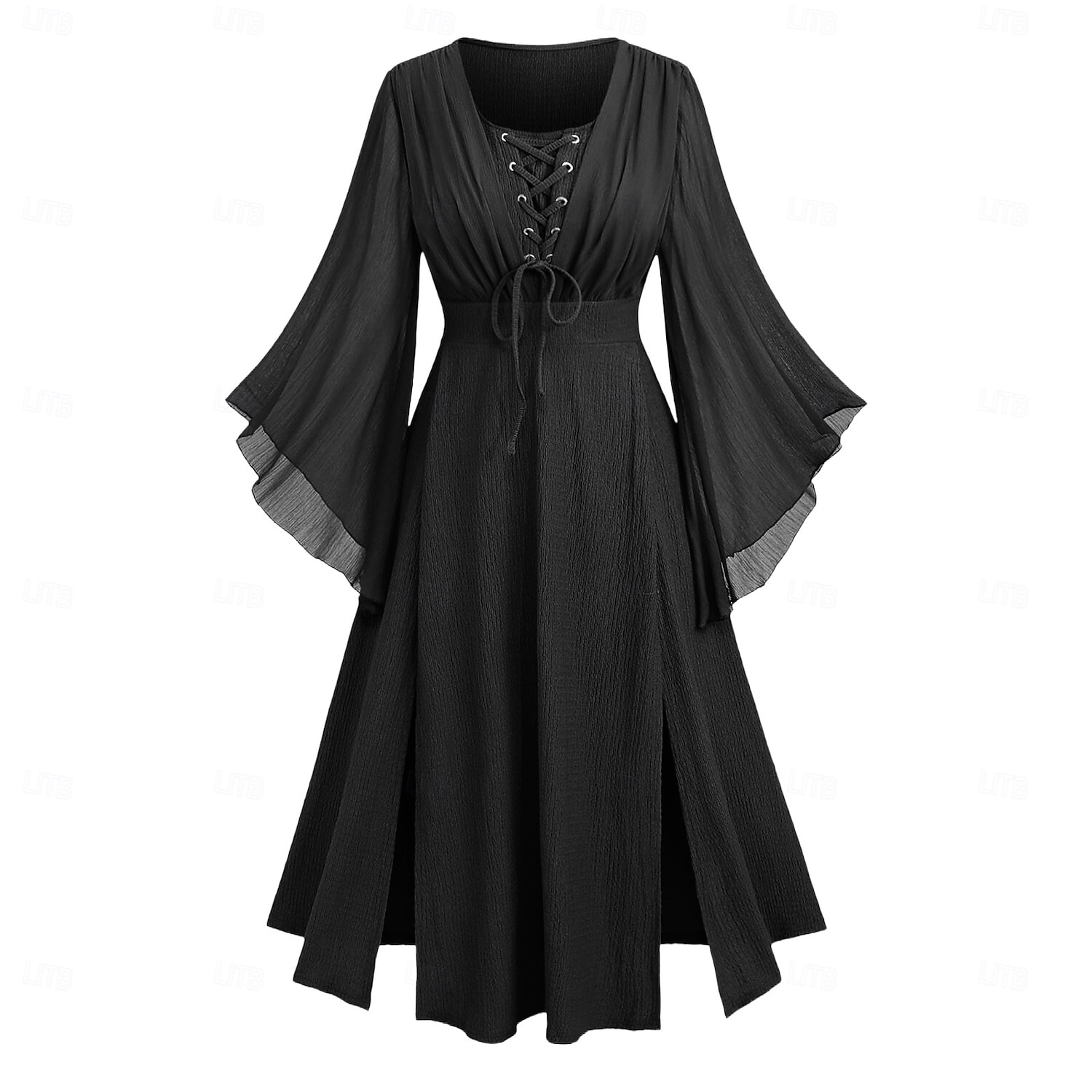 Retro / vintage Keskiaika Renessanssi Keskipäivä Mekot Pitkähihainen noita keijukainen Talonpoika Solmittava Pyöreä kaula-aukko Naamiaispuku Naisten Fantasia Halloween Juhla Renessanssin messut LARP 2026 - $49.99 –P9