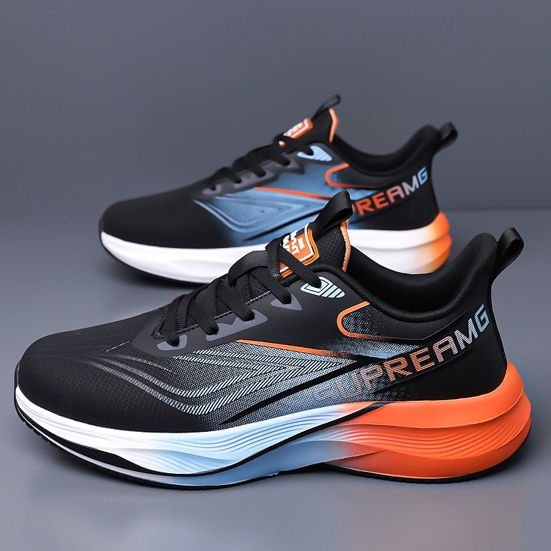 Tênis de corrida masculino preto e laranja - calçado esportivo leve e respirável - tênis esportivo com amortecimento para homens, ideal para corrida, treinos na academia, caminhada e atividades físicas ao ar livre. de 2026 por $42.99 –P9