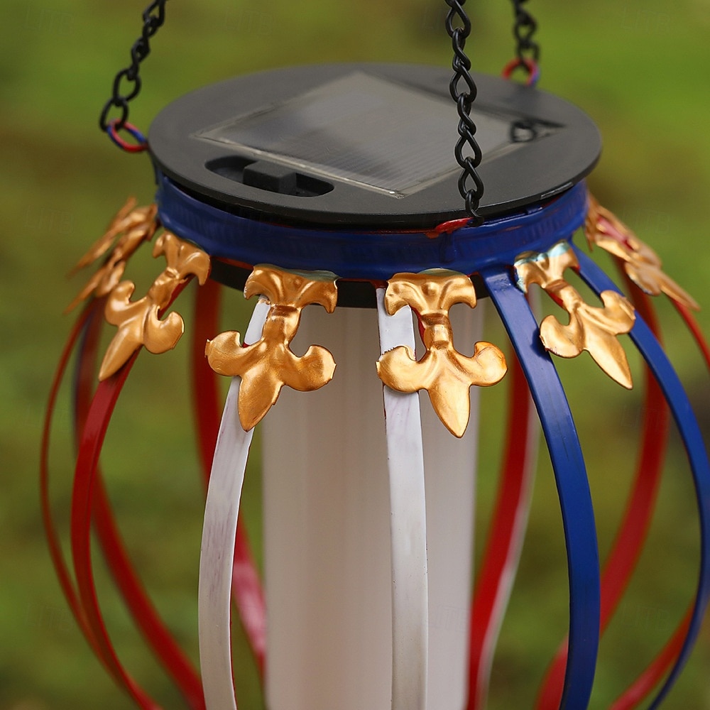Outdoor Solar Hanging Lantern, Waterproof Metal Hot Air Balloon Decor with Flickering Flame LED, Patio Garden Porch Tree Balcony Fence Party Wedding Ambient Lighting 2026 - $23.99 –P7