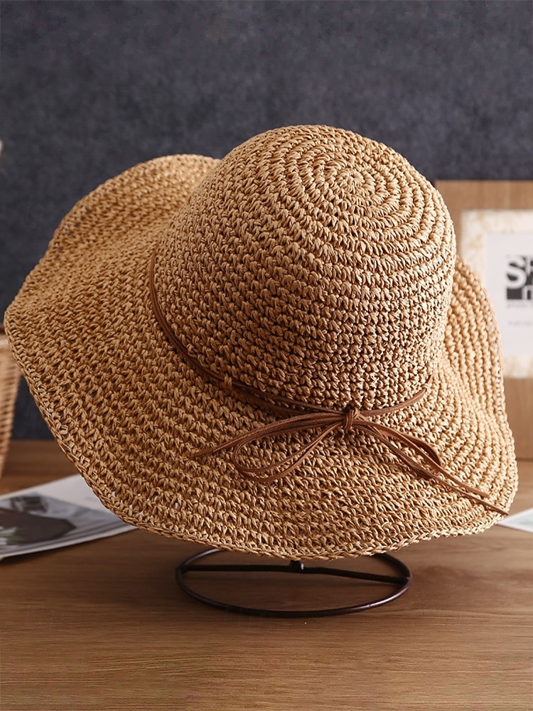 Women's Wide Brim Straw Sun Hat with Bowknot, Foldable Beach Hat for Summer Travel and Outdoor Vacation 2026 - $14.99 –P8