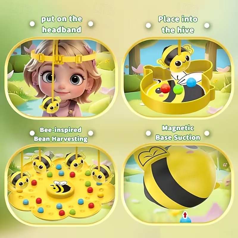 2026年 子供向けのおもしろい蜂のヘッドバンドゲーム &大人向け、磁石のハチを使ったインタラクティブなファミリーボードゲーム、細かい運動能力を養う対戦型アクション玩具 &バランス、男の子と女の子に最適な屋内パーティーゲーム、黄色  コレクション – $19.99 –P7