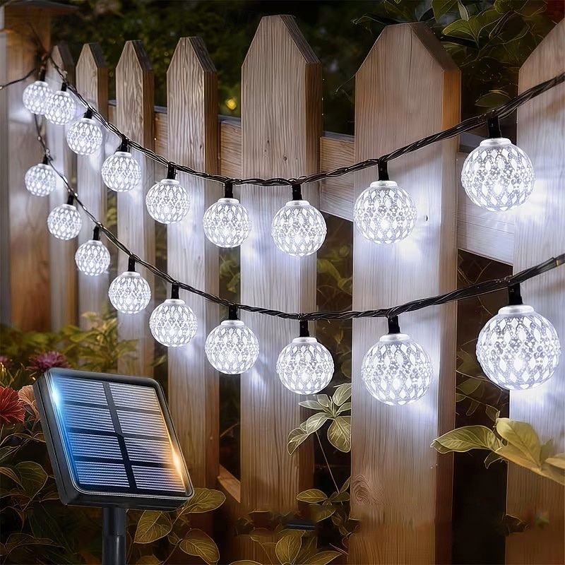 Solar Powered Garden Fairy String Lights Iron Moroccan Ball Fairy Lights 12m 100LEDs for Home Yard Balcony Porch Trees Outdoor Party Decoration 2026 - $39.99 –P13