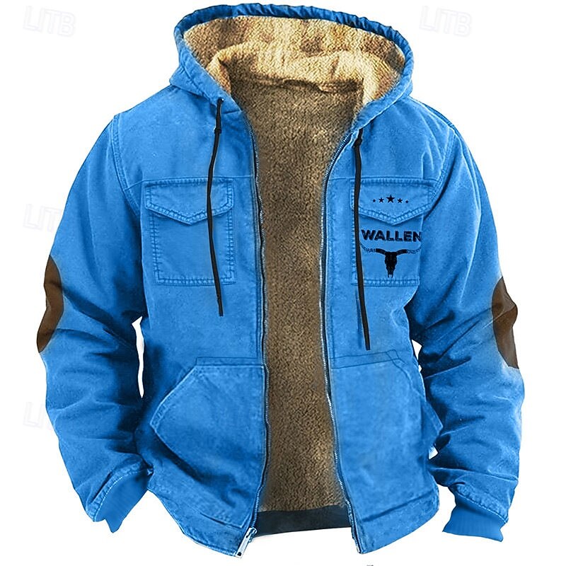 Men's Full Zip Hoodie Zip Up Hoodie Fuzzy Sherpa Fleece Jacket Fleece Hoodie Blue Purple Brown Khaki Hooded Graphic Zip Up Zipper Pocket Sports & Outdoor Daily Weekend Polyester Vintage Cool Casual 2026 - $57.99 –P5