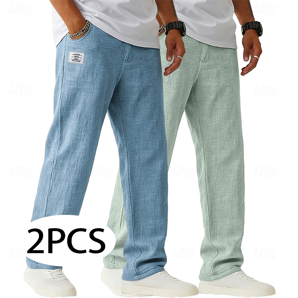 Per uomo Pantaloni di Lino Pantaloni Pantaloni Estivi Pantaloni Larghi Coulisse Elastico in vita Gamba Dritta Semplice Leggero Traspirante Lunghezza intera Casuale Quotidiano All'aperto Vacanza Moda del 2026 a $45.99 –P7
