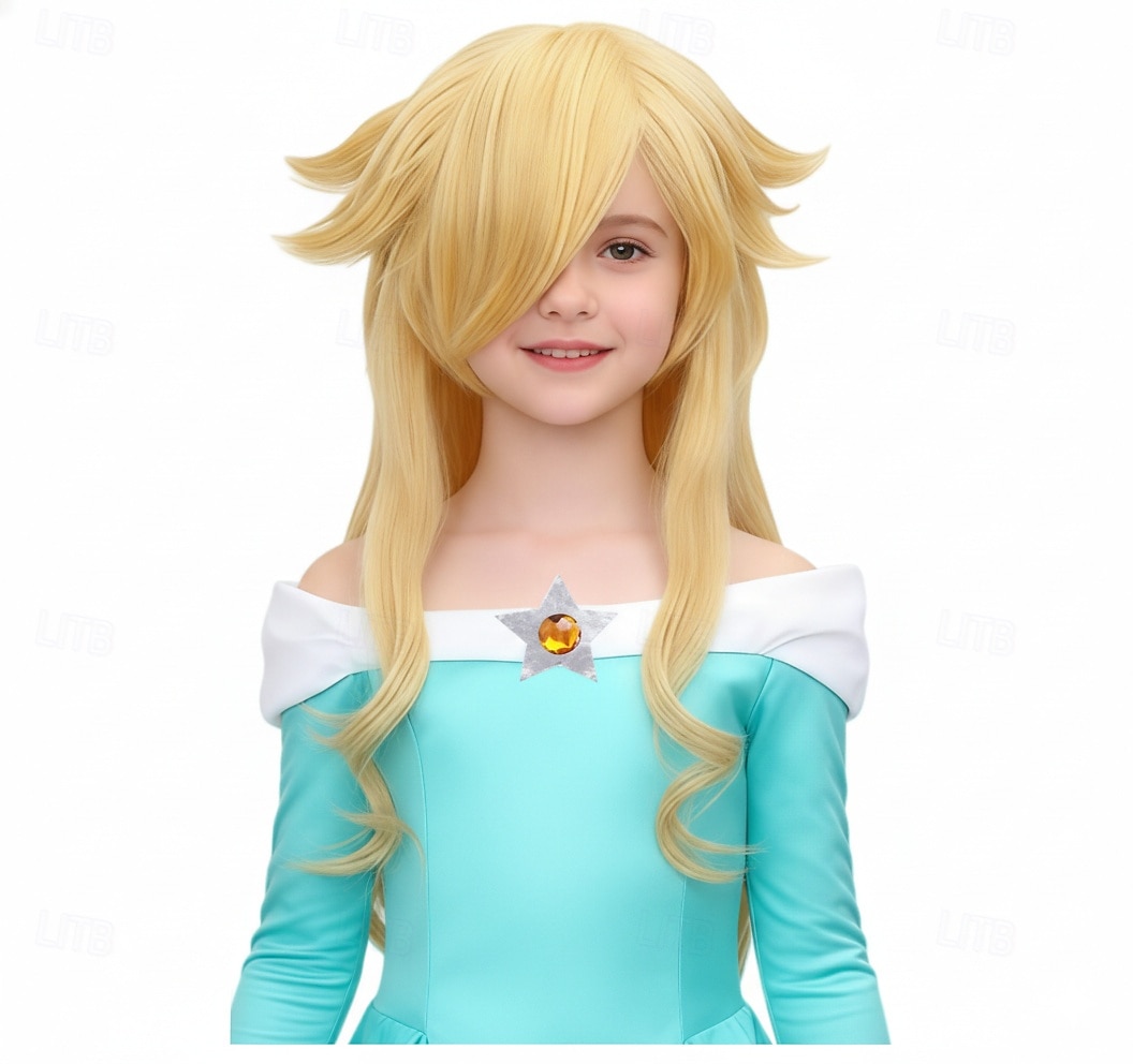 Peruca loira de princesa para fantasia de cosplay infantil, peruca longa e ondulada. de 2026 por $22.99 –P1