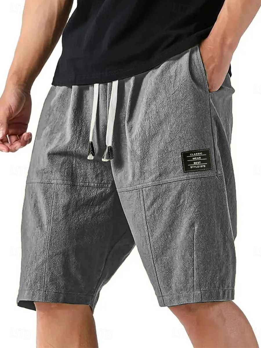 SoftFade™ Pánské šortky Letní šortky Casual šortky Kyselinově wash šortky Patchwork Kapsa Elastický pas Hladký Praný Komfort Prodyšné Délka po kolena Casual Outdoor Pláž Dovolená Móda 2026 - $31.99 –P6