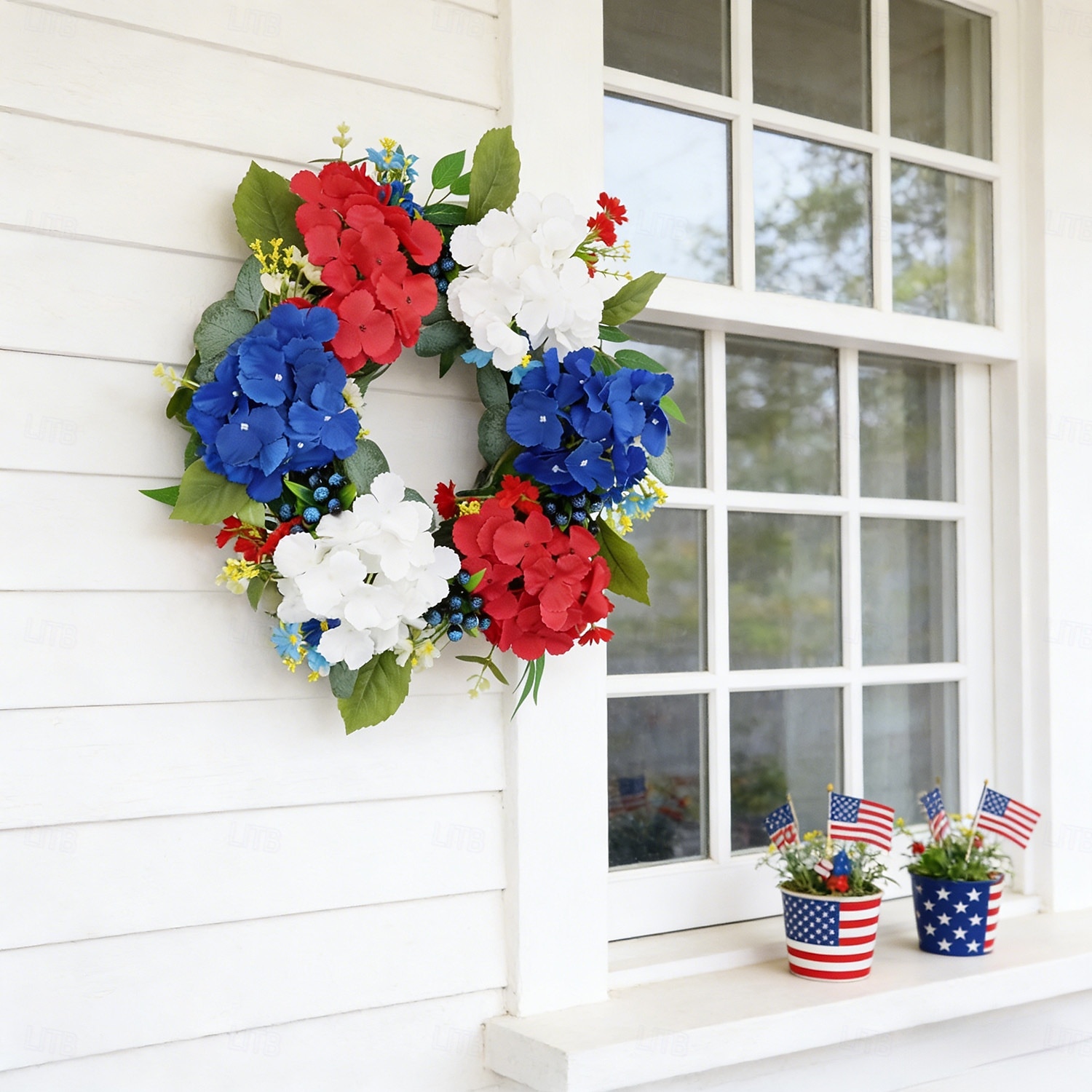 Patriotic Wreath for Front Door 22 Inch 4th of July Red White and Blue Wreaths 250 Anniversary USA Outdoor Decorations America Summer Wreath with Hanger for Home Party Gift 2026 - $30.99 –P13