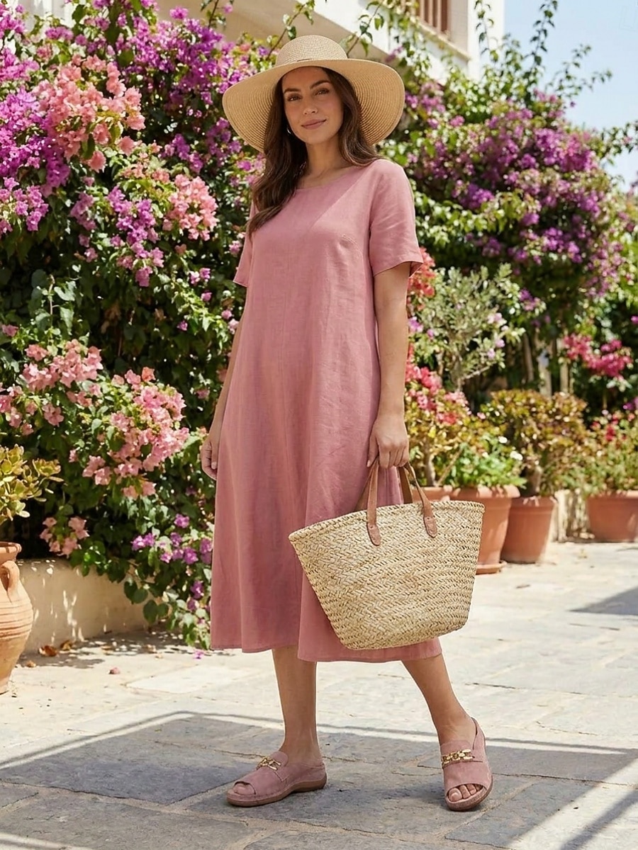 Women's Pink Clog Sandals – Open Toe Hand-Stitched Comfort Sandals with Metal Buckle For for Resort, European Town Vacation, Cruise Travel & Casual Outings 2026 - $24.99 –P2