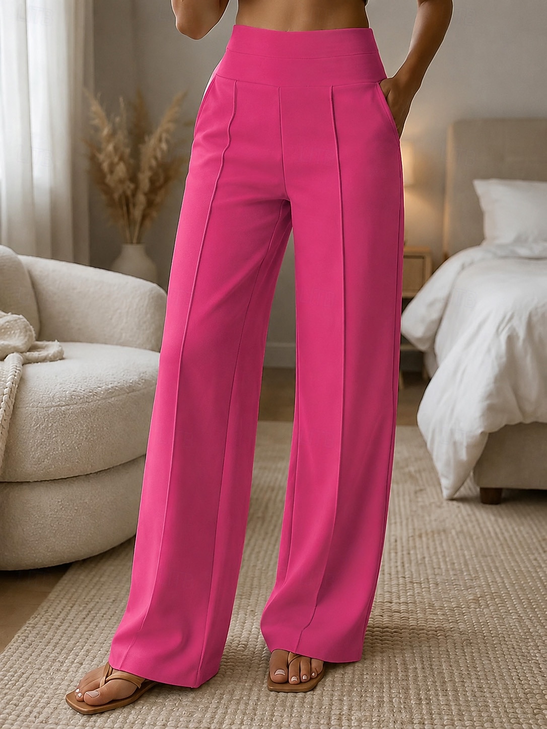 Women's Cooling Quick Dry Wide Leg Active Fashion Streetwear Full Length High Waist Plain Comfort Casual Daily Travel Light Grape Purple White Pink Rose Red Summer Spring Fall Winter 2026 - $27.99 –P5