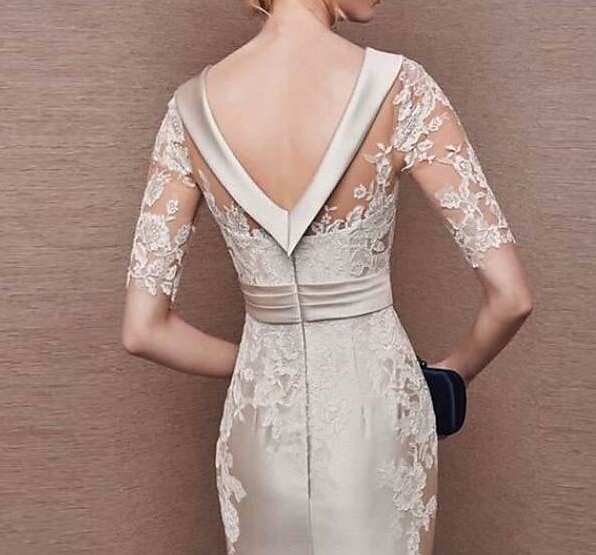 Ołówkowa Kolumnowa Do kolan Sukienka na imprezę Sukienka koktajlowa Sukienka dla gościa weselnego Sukienka dla matki panny młodej Krótki rękaw Zaokrąglony Elegancja Zabytkowe Gość weselny Satyna 2026 - $126.99 –P4