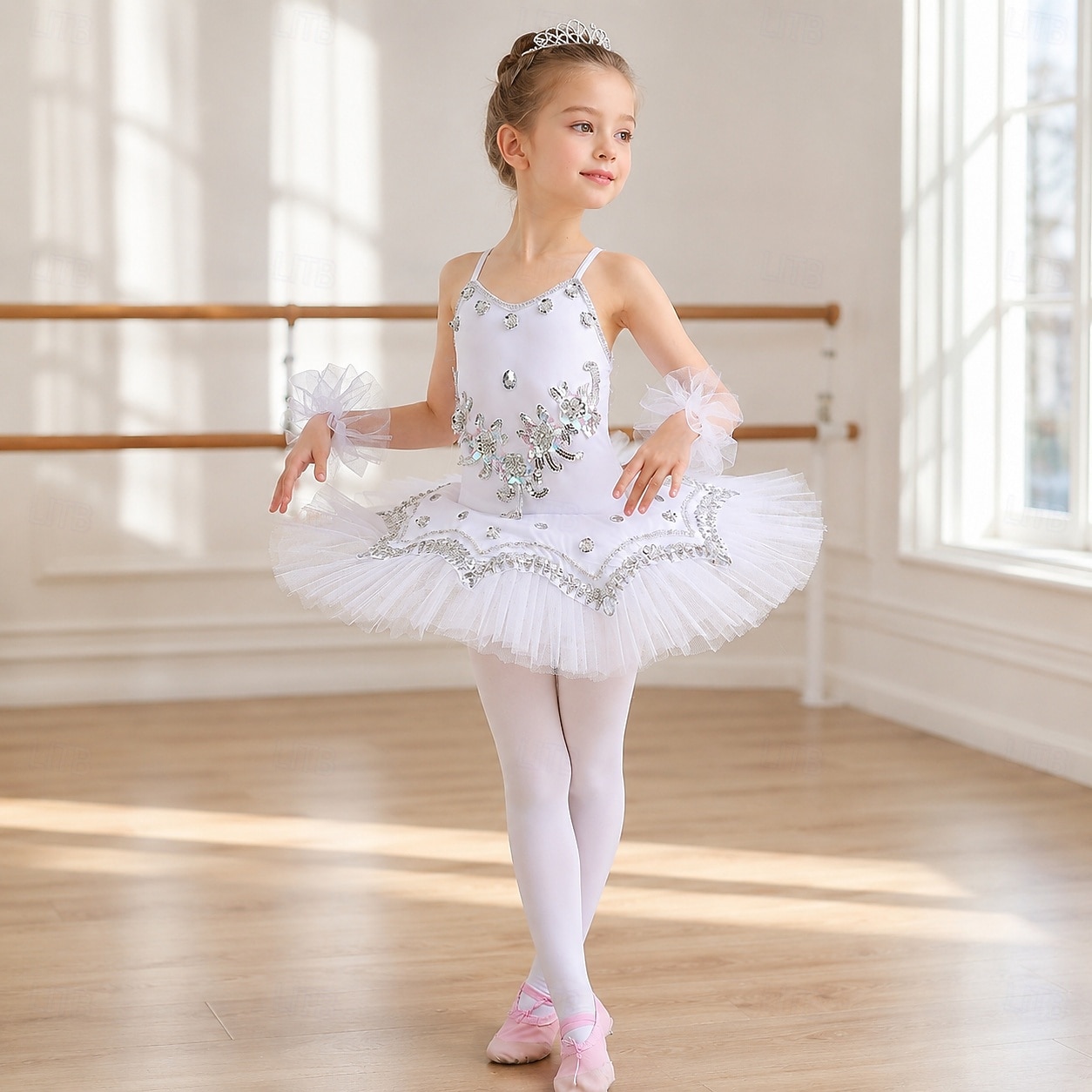 lace ballerina dress Rosie Lace Bodice Short Sleeve V-Neck Ballerina Dress