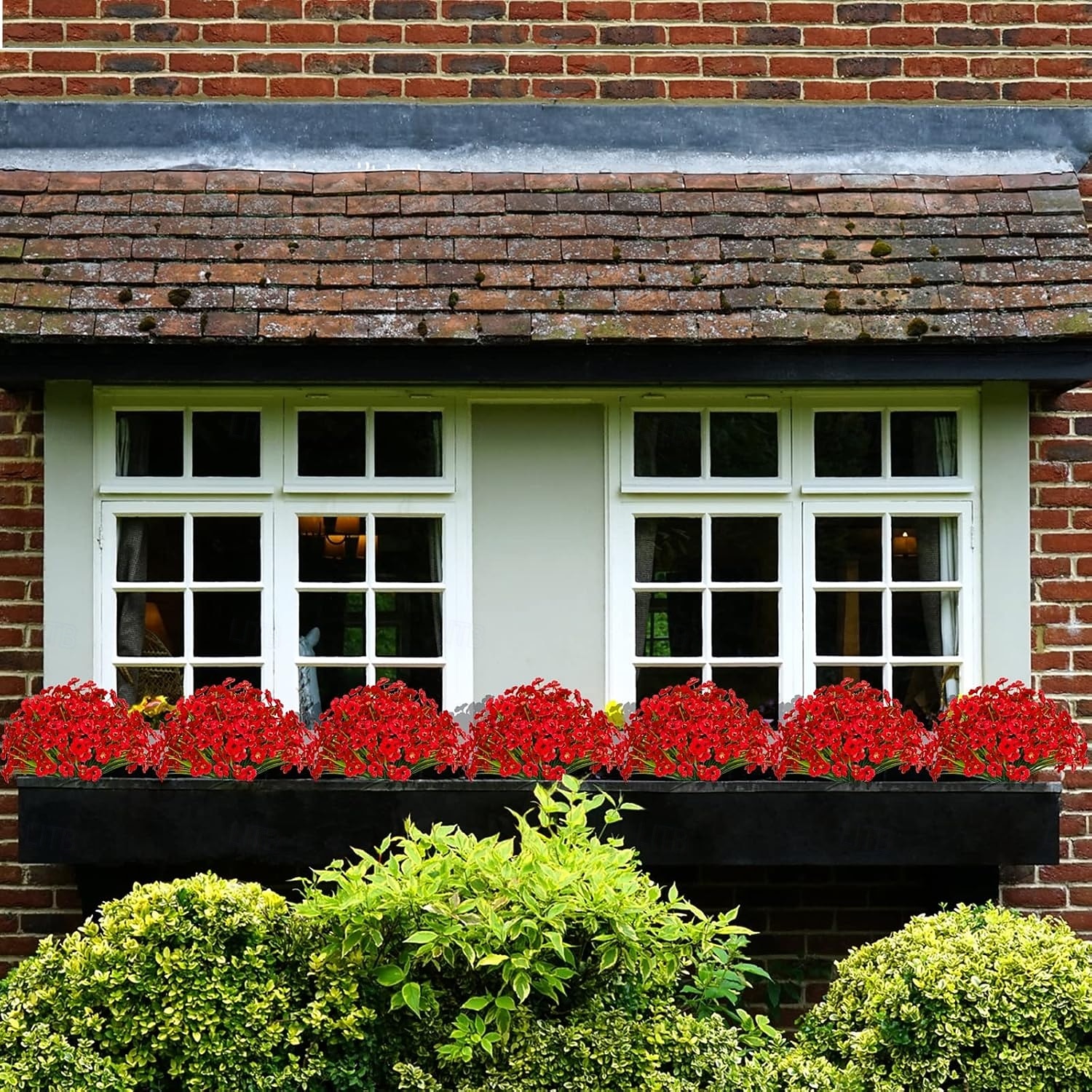 12 pachete flori artificiale rezistente la UV, plante de exterior, care nu se decolorează, arbuști artificiali din plastic, flori artificiale de mătase, jardinieră, verandă, decorațiuni interioare 2026 - $15.99 –P7