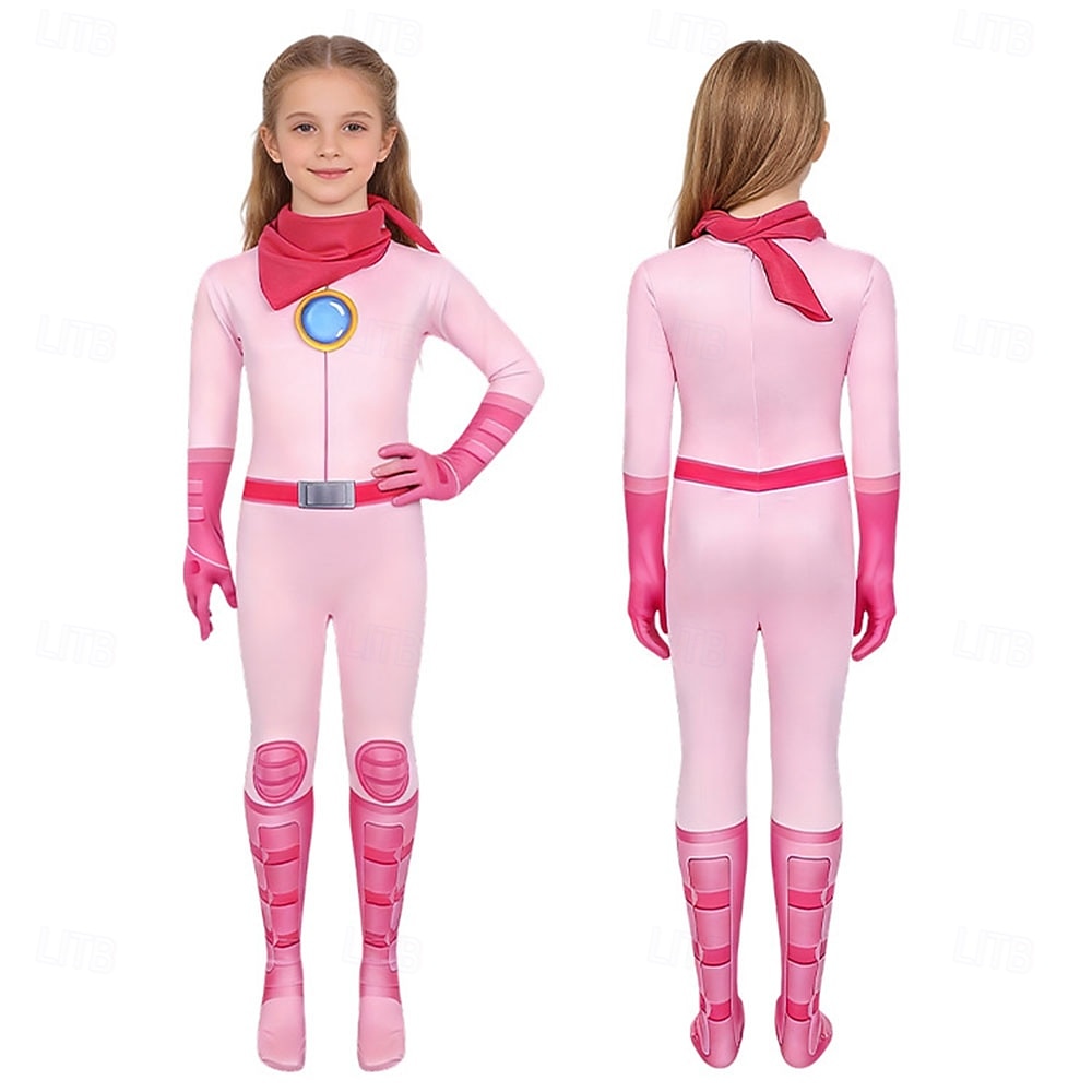 Videojuego del fontanero Princesas Princesa Galáctica Princesa Estrellada Princesa Estelar Disfraz de lujo Body Chica Niños Víspera de Todos los Santos Carnaval Semana del Libro Fiesta Comic Con 2026 - $33.99 –P2