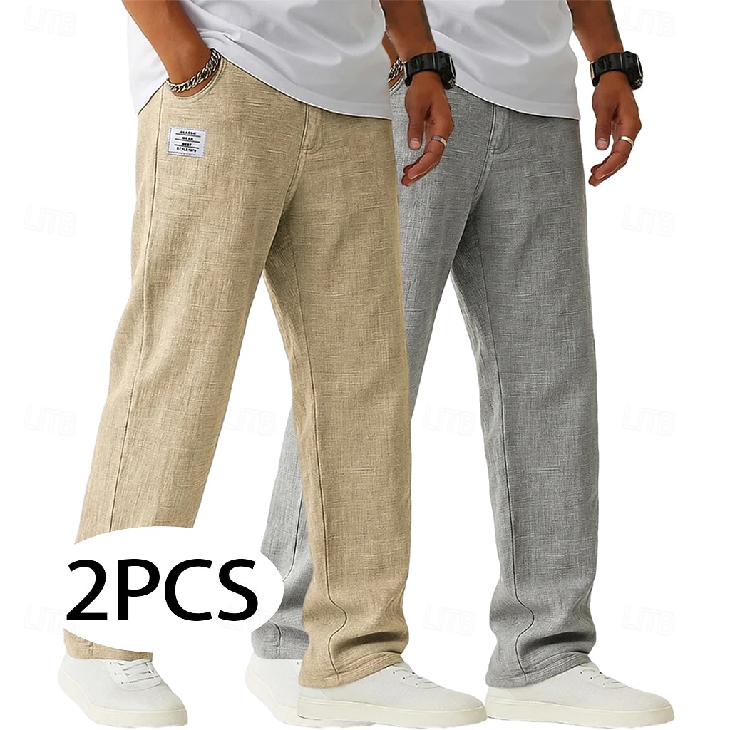 Per uomo Pantaloni di Lino Pantaloni Pantaloni Estivi Pantaloni Larghi Coulisse Elastico in vita Gamba Dritta Semplice Leggero Traspirante Lunghezza intera Casuale Quotidiano All'aperto Vacanza Moda del 2026 a $45.99 –P8