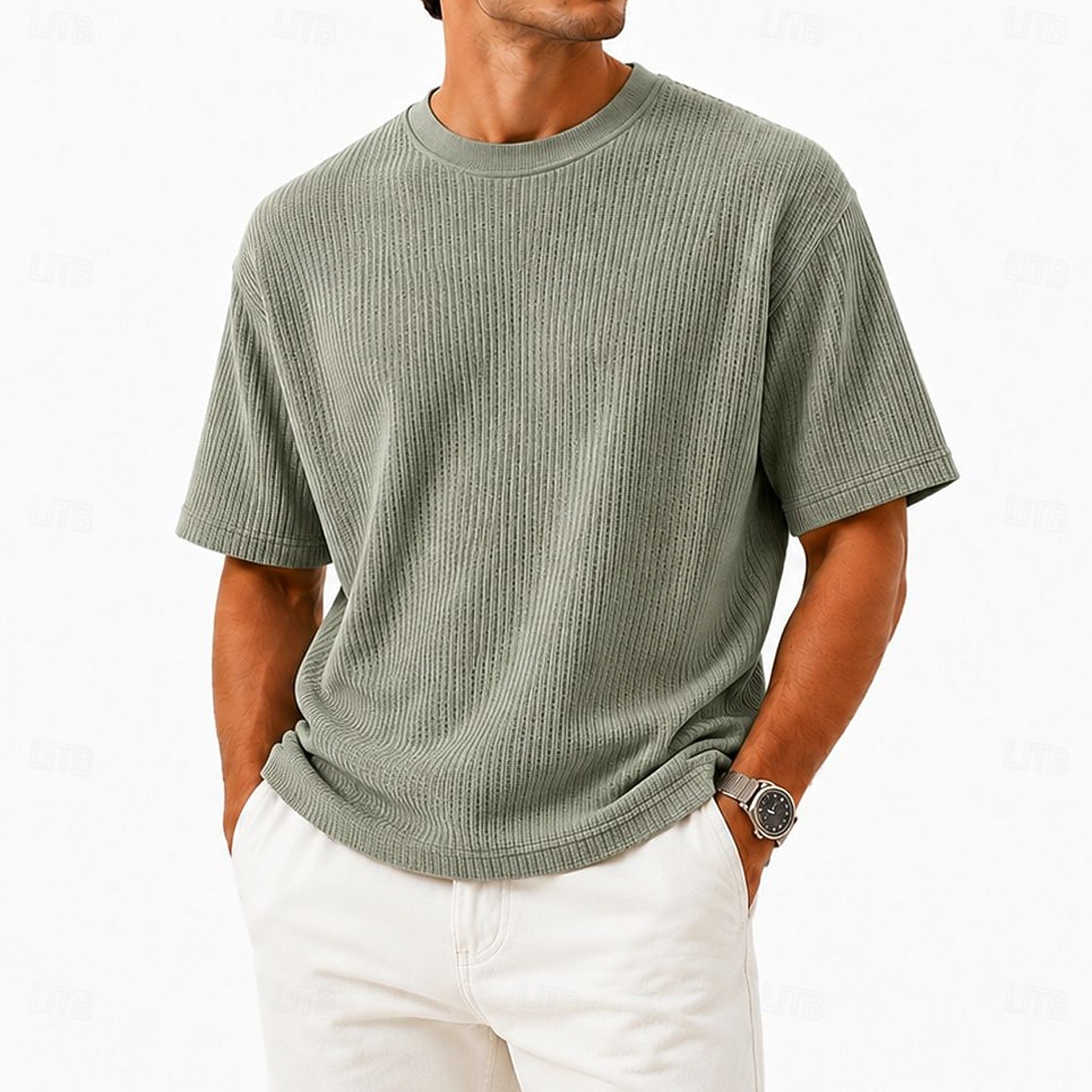 Per uomo Camicia a nido d'ape Maglietta Camicia a Maniche Corte Manica Corta Girocollo Estate Primavera Tinta unica Streetwear Elegante Casual Girocollo Puro Casuale Quotidiano All'aperto Verde Blu del 2026 a $48.99 –P2