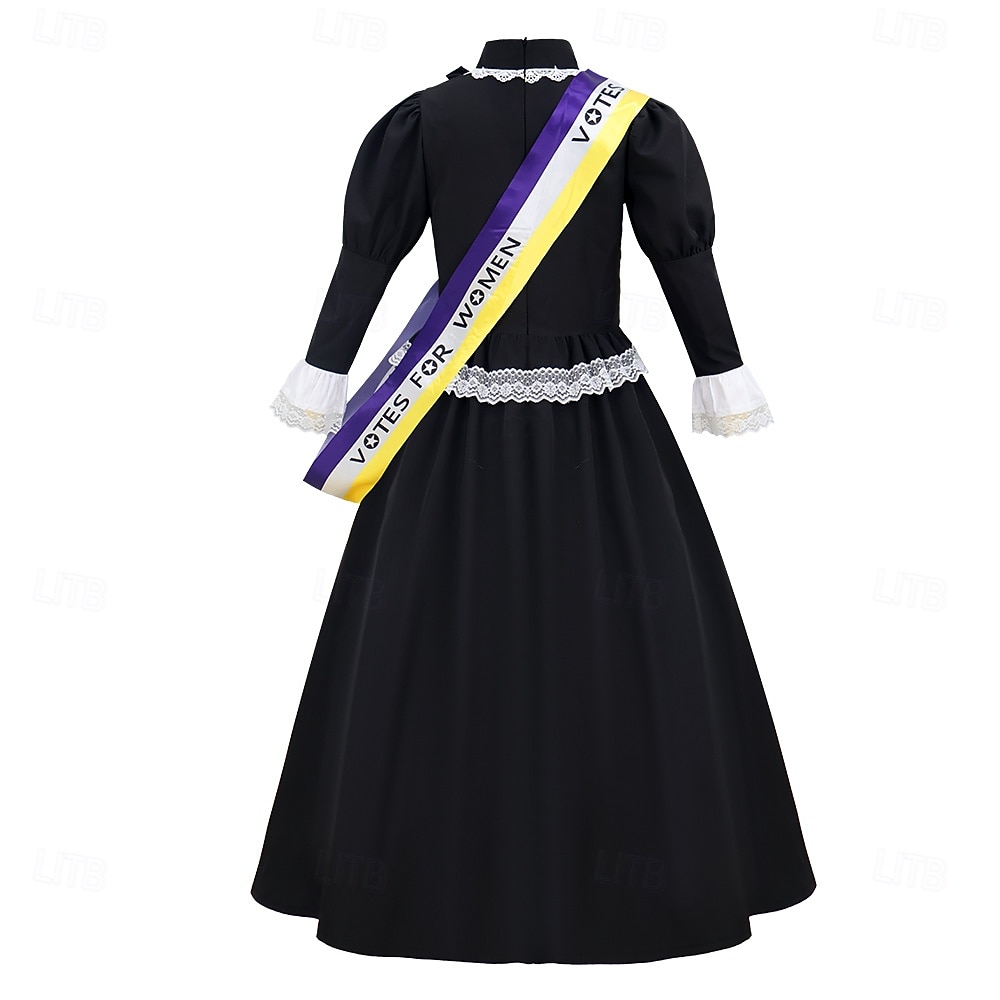 Victorian Medieval Renaissance Floor Length Dress Long Sleeves Princess Ball Gown Fancy Dress Girls' Halloween Carnival World Book Day Party Kid's Dress 2026 - $57.99 –P3