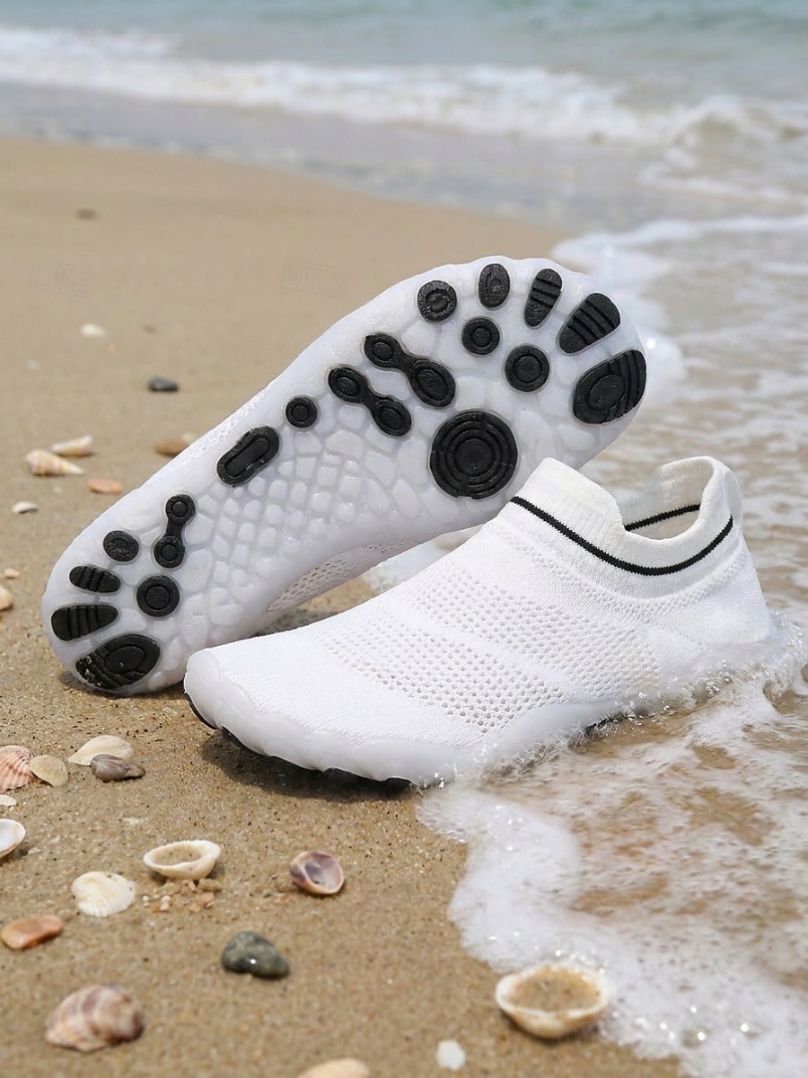 Women's White Breathable Knit Barefoot Water Shoes – Lightweight Quick Dry Slip On Aqua Sneakers with Non-Slip Flexible Sole for Beach, Swimming, Surfing, Yoga & Travel 2026 - $34.99 –P6