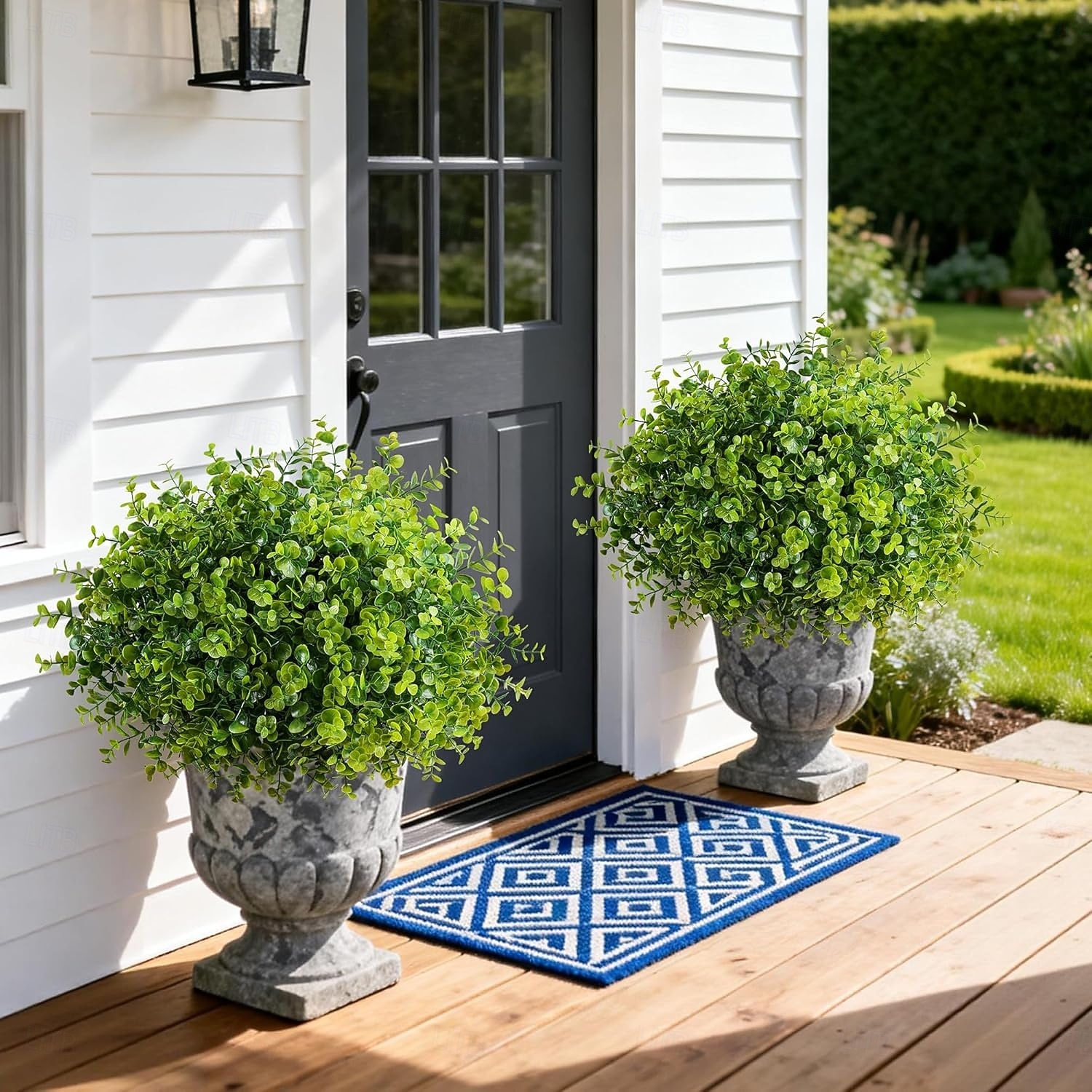 12 ramos de plantas artificiais para decoração de primavera e verão, eucalipto falso de plástico resistente aos raios UV, com aparência realista, ideal para vasos em varandas, terraços, jardins e de 2026 por $21.99 –P8
